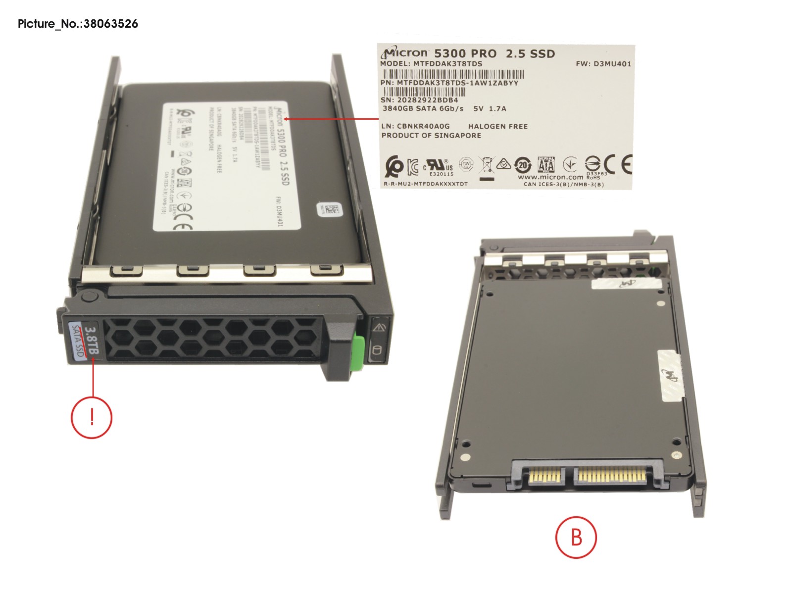 SSD SATA 6G RI 3.84TB IN SFF SLIM