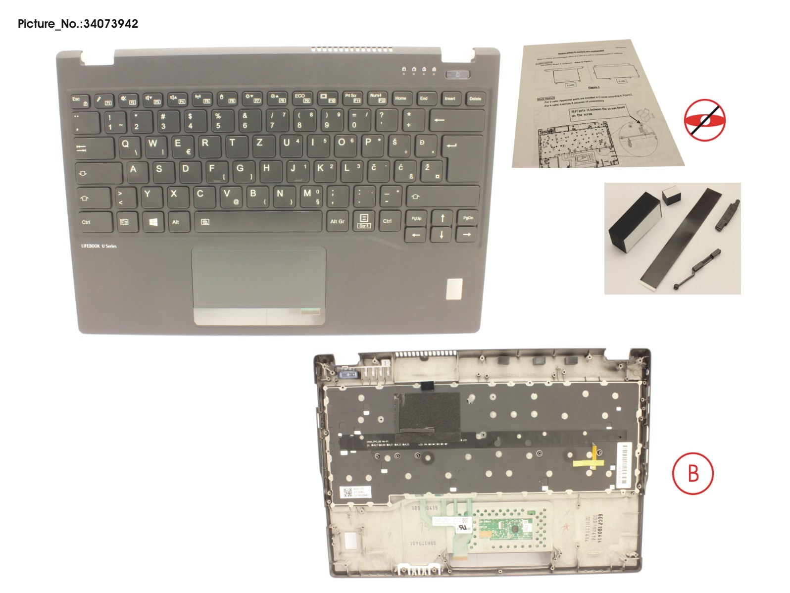 UPPER ASSY INCL. KEYB E EUROPE W/FP(TBT)