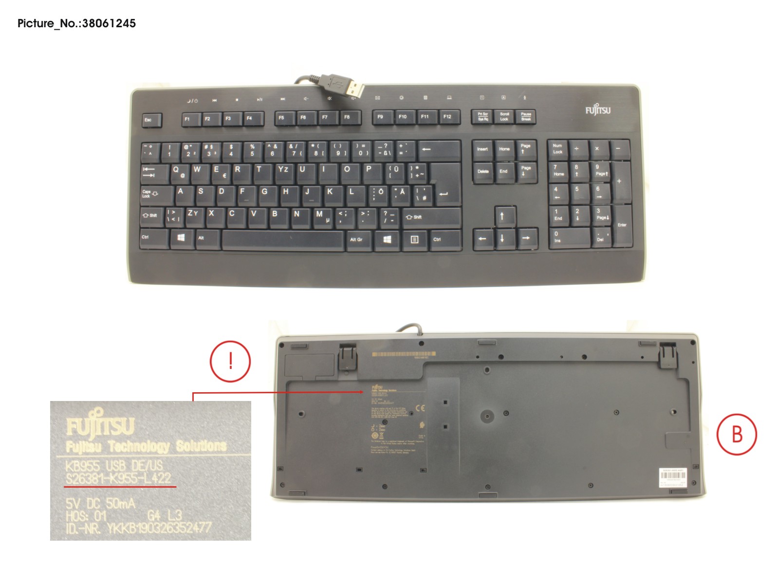 KEYBOARD KB955 USB DE/US