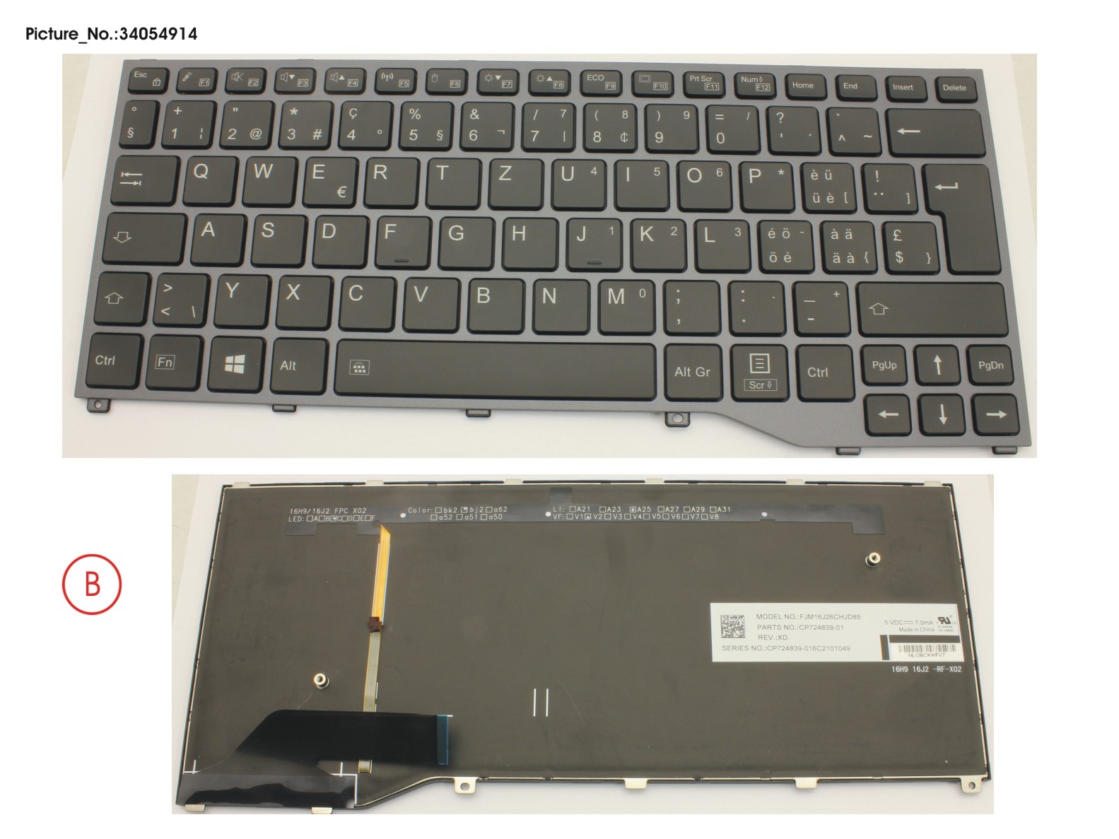 KEYBOARD BLACK W/ BL SWISS KEYBOARD BLACK W/ BL SWISS