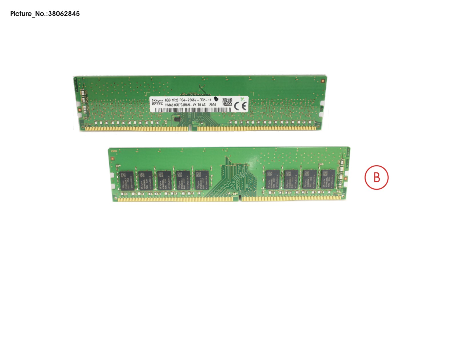 8GB (1X8GB) 1RX8 DDR4-2400 U ECC