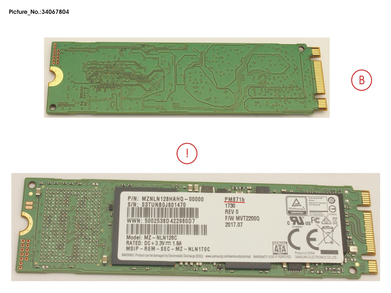 SSD S3 M.2 2280 PM871B 128GB