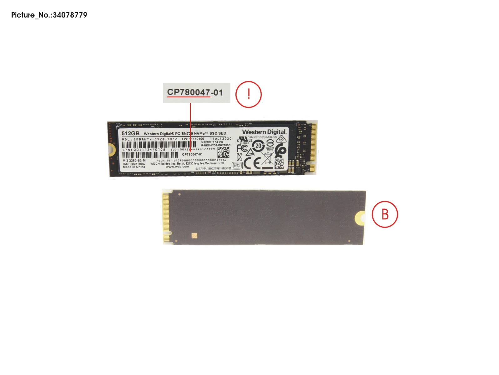 SSD PCIE M.2 SN730 512GB (FDE)