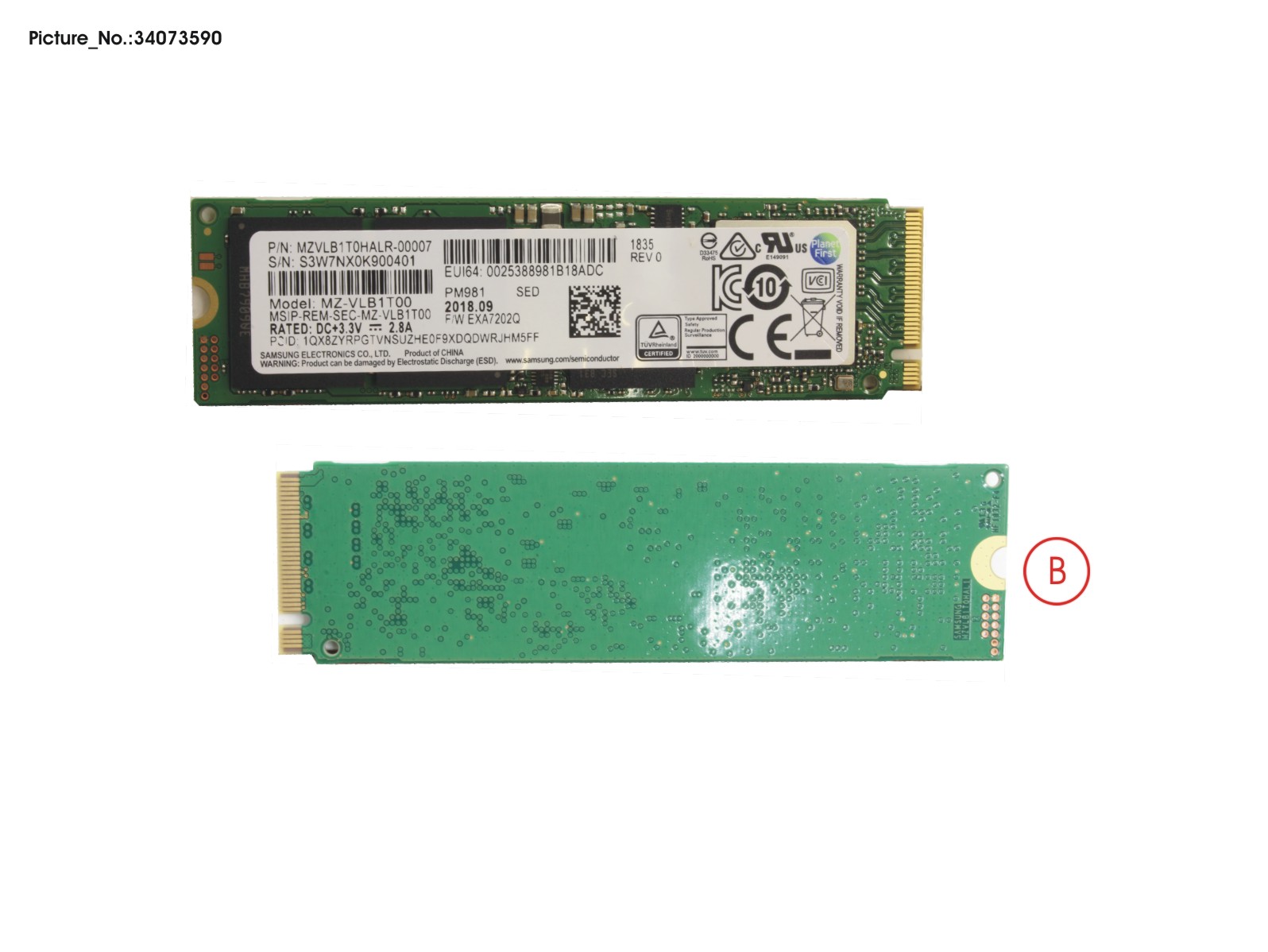 SSD PCIE M.2 2280 PM981 1TB(FDE)