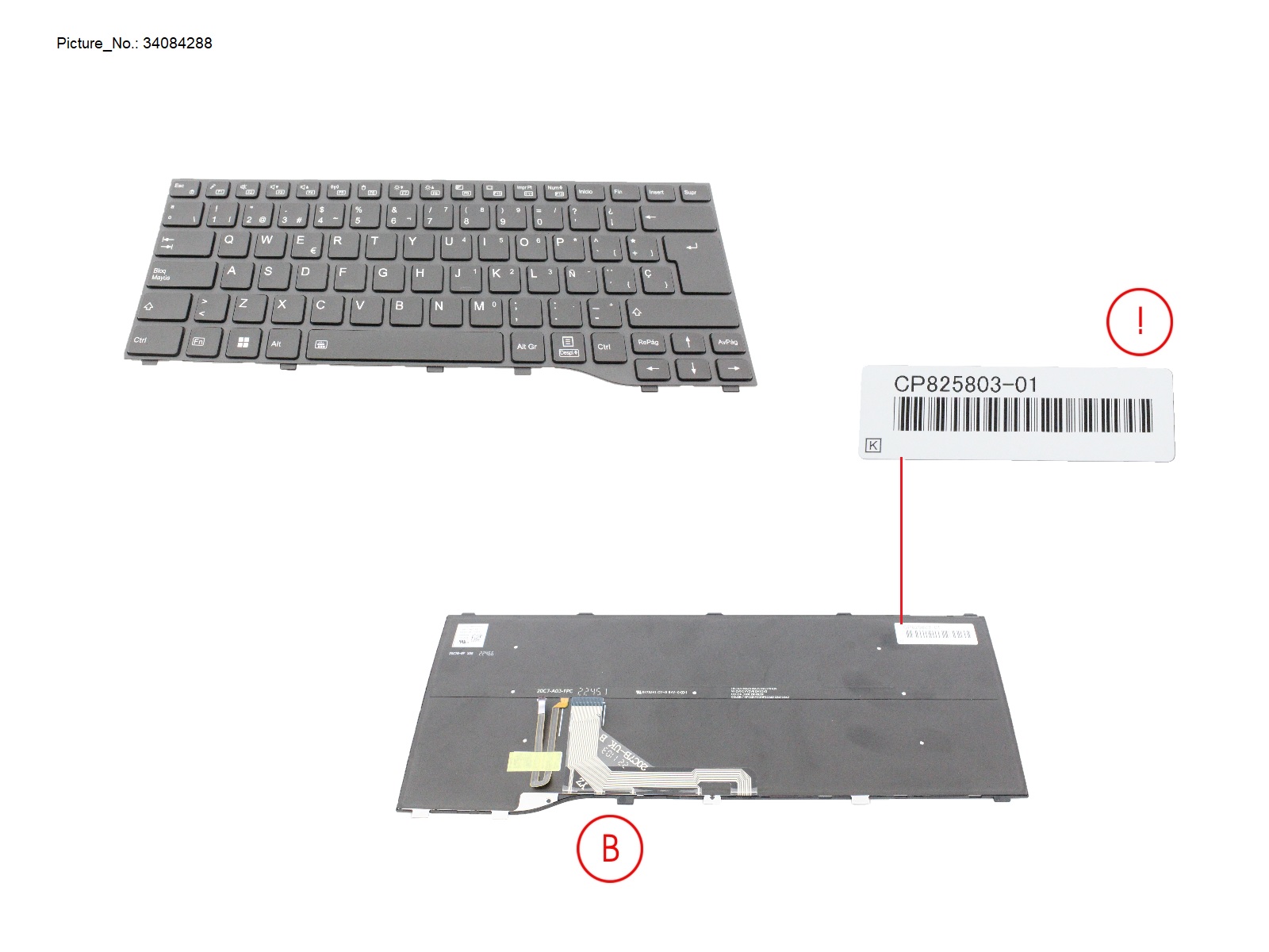 KEYBOARD BLACK W/ BL SPAIN WIN11