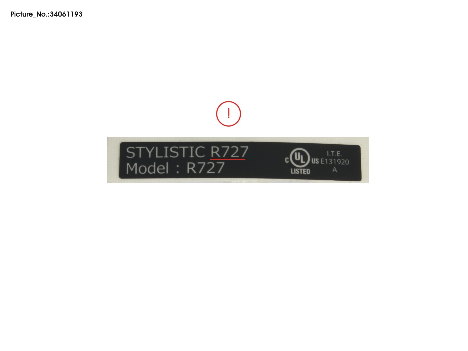 LABEL, PRODUCT R727