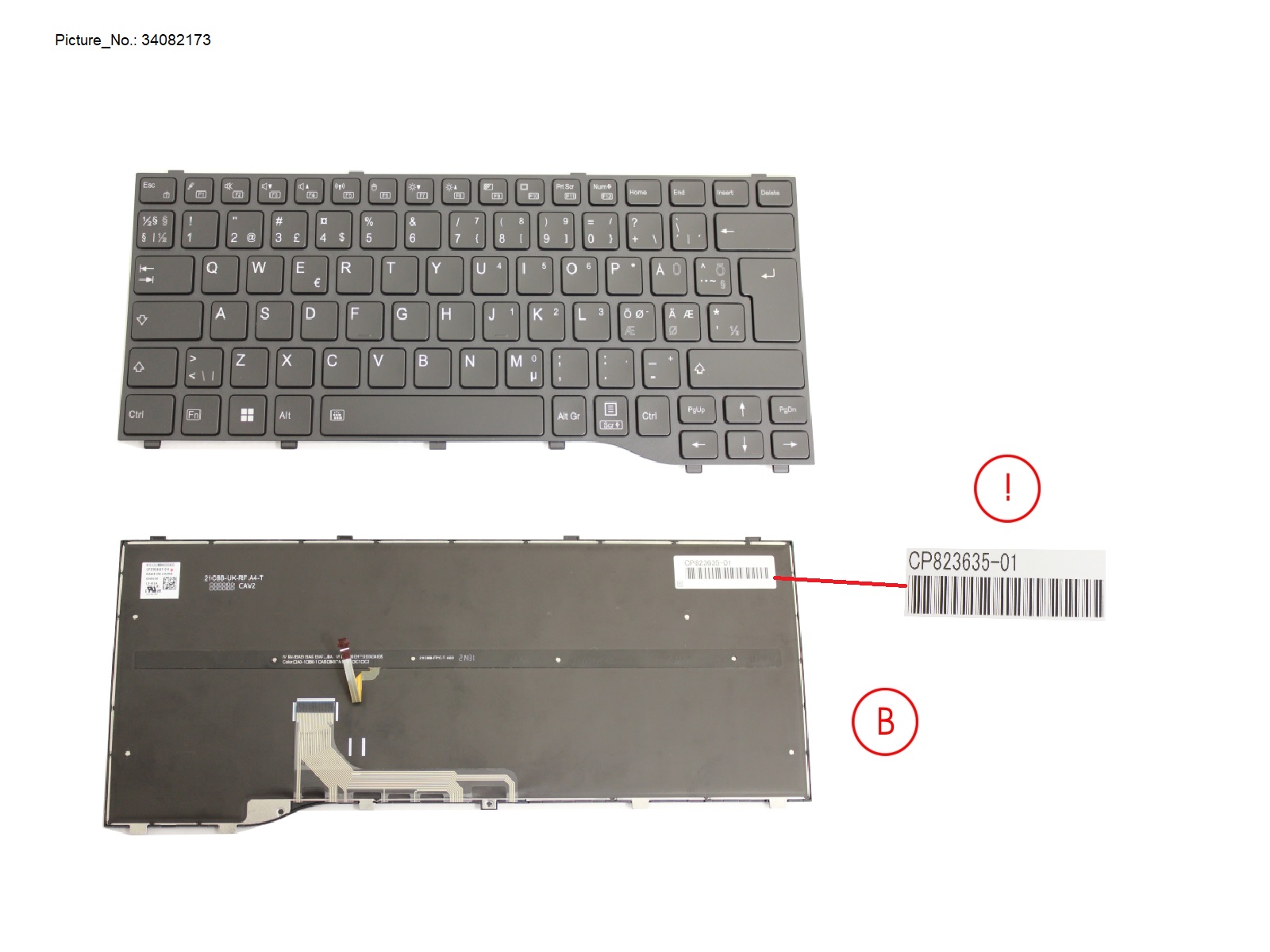 KEYBOARD BLACK W/ BL NORDIC