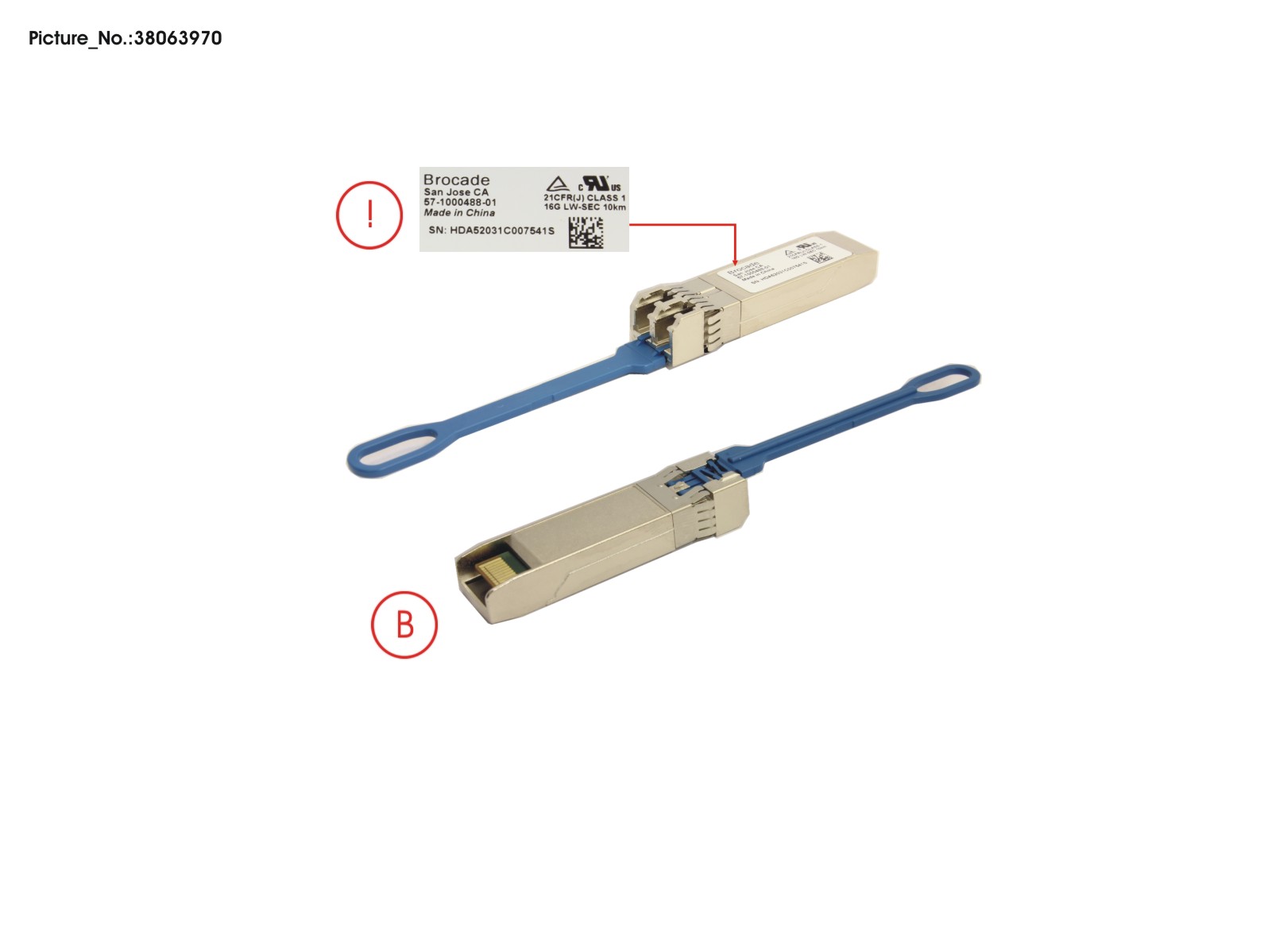 FRU,SFP+,LWL,16G,10KM,1PK,BR,SECURE