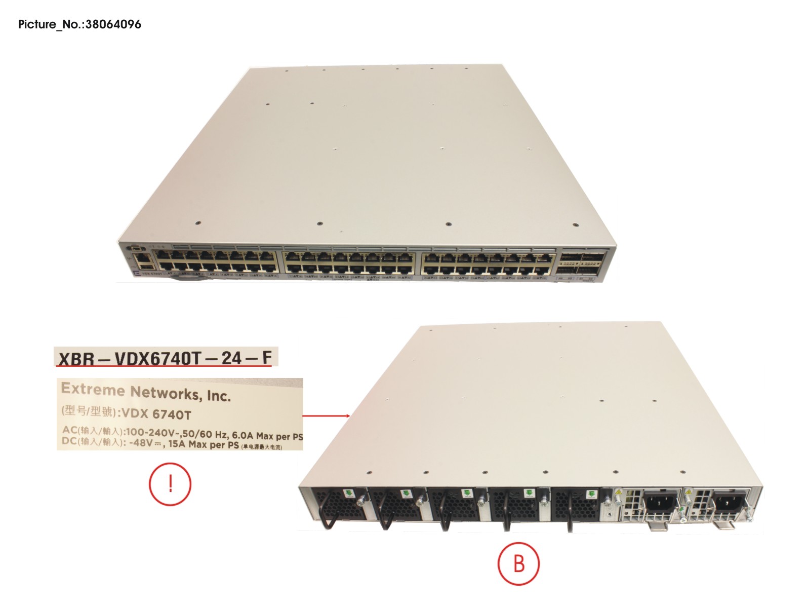 FRU VDX6740-24, NON-PORT SIDE EXHAUST