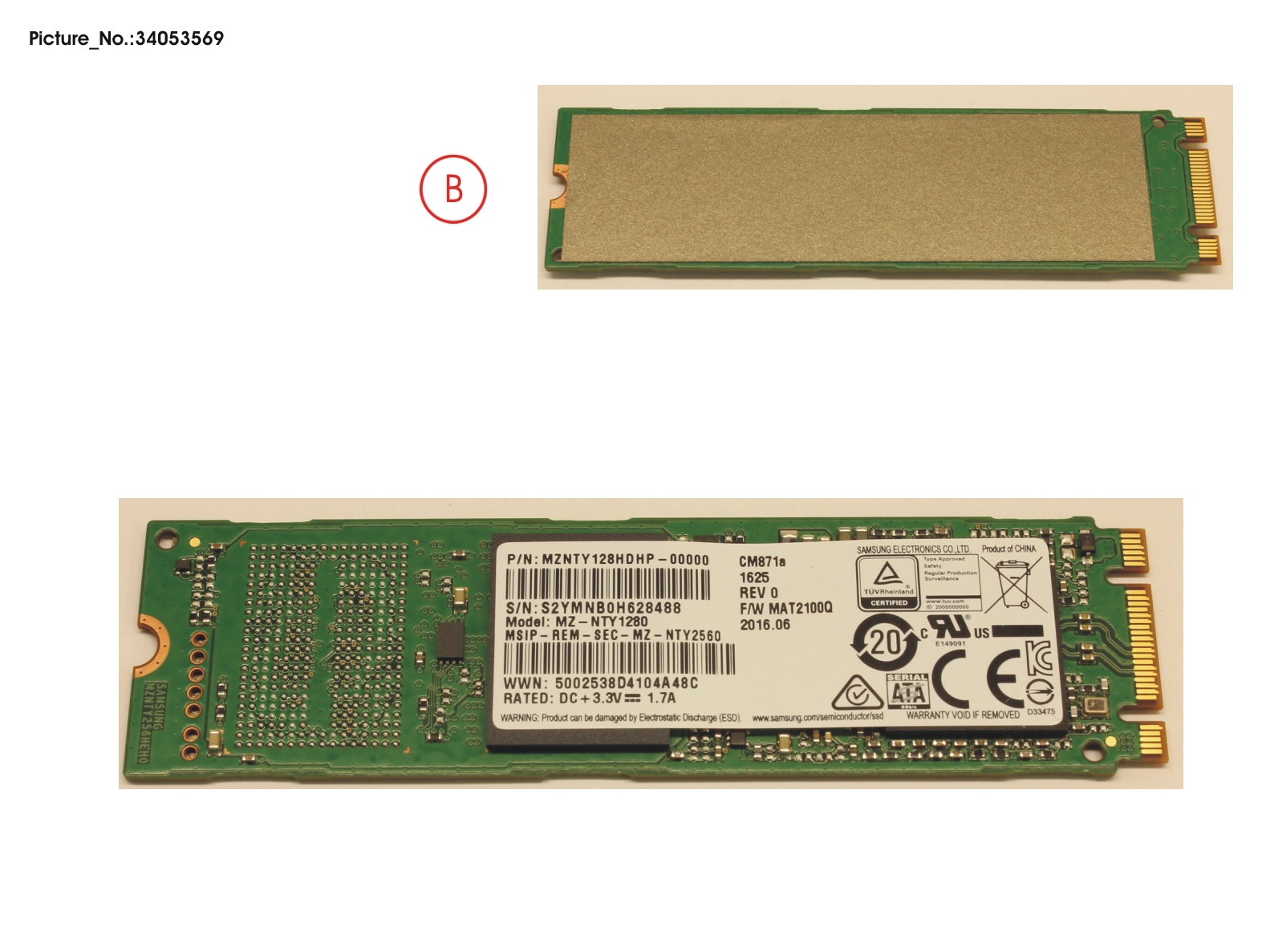 SSD S3 M.2 2280 128GB W/RUBBER