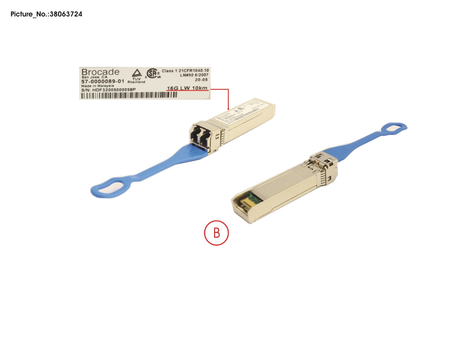 FUJITSU SFP+, LWL(SMF), 16GB/S 10KM, 1-PACK