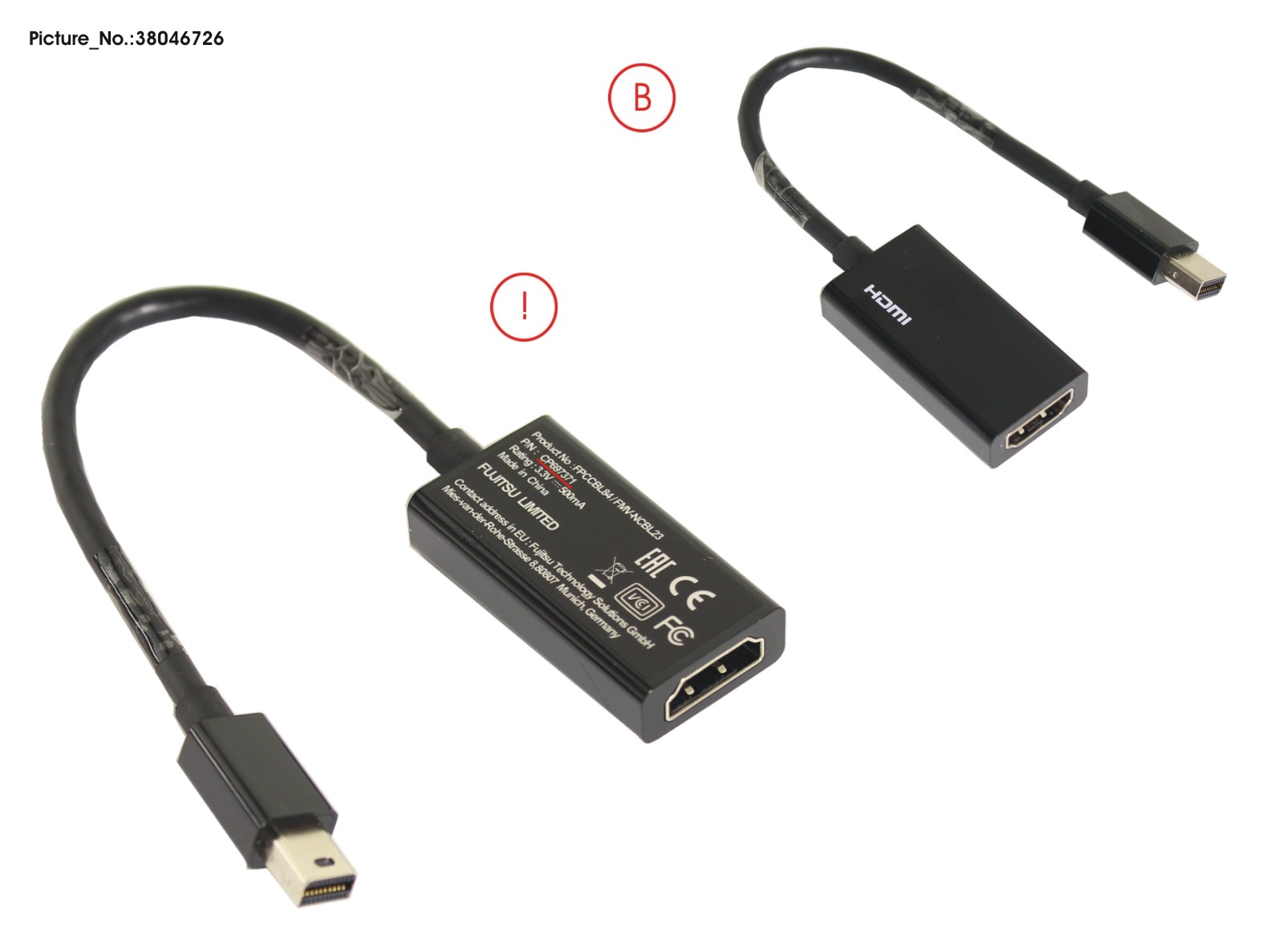 CABLE, HDMI ADAPTER (MINI DP TO HDMI)