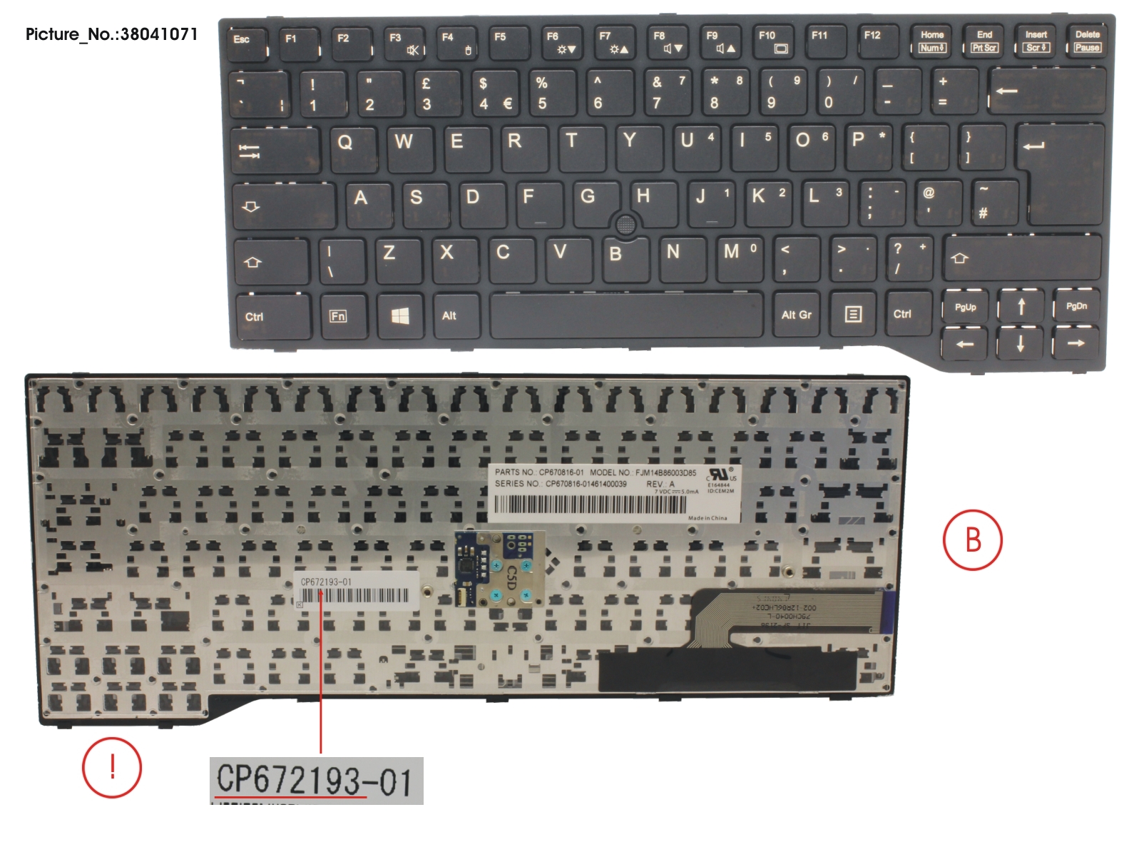 KEYBOARD BLACK W/ TS UK