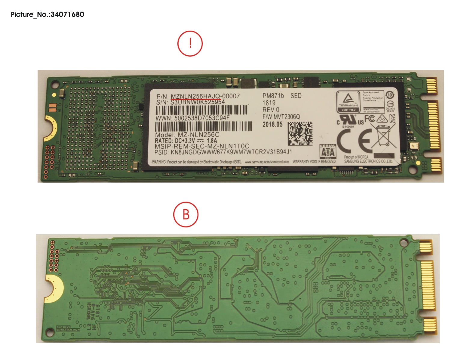 SSD S3 M.2 2280 PM871B 256GB(OPAL)