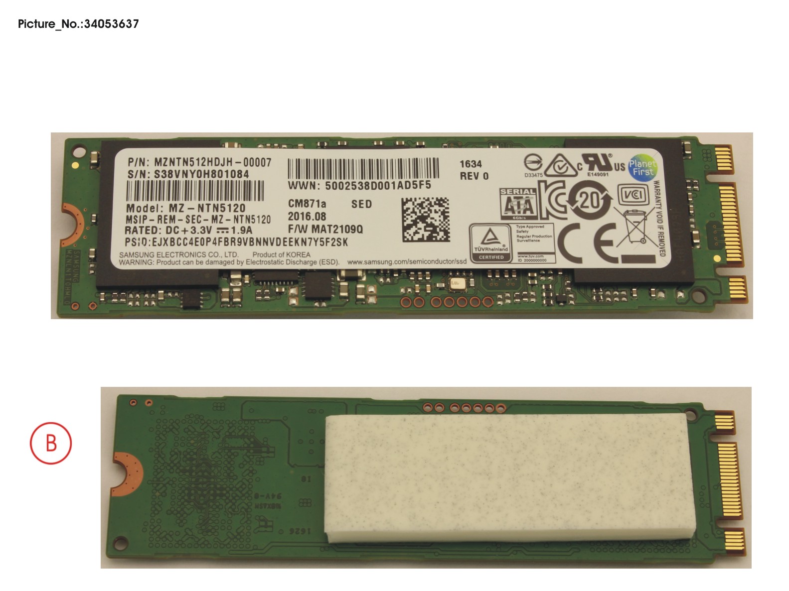 SSD S3 M.2 2280 512GB (FDE) W/RUBBER