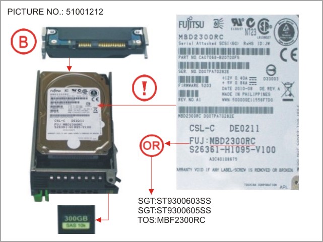 FUJITSU 300GB HDD 3G/s 10000rpm 6,4cm 2,5Zoll