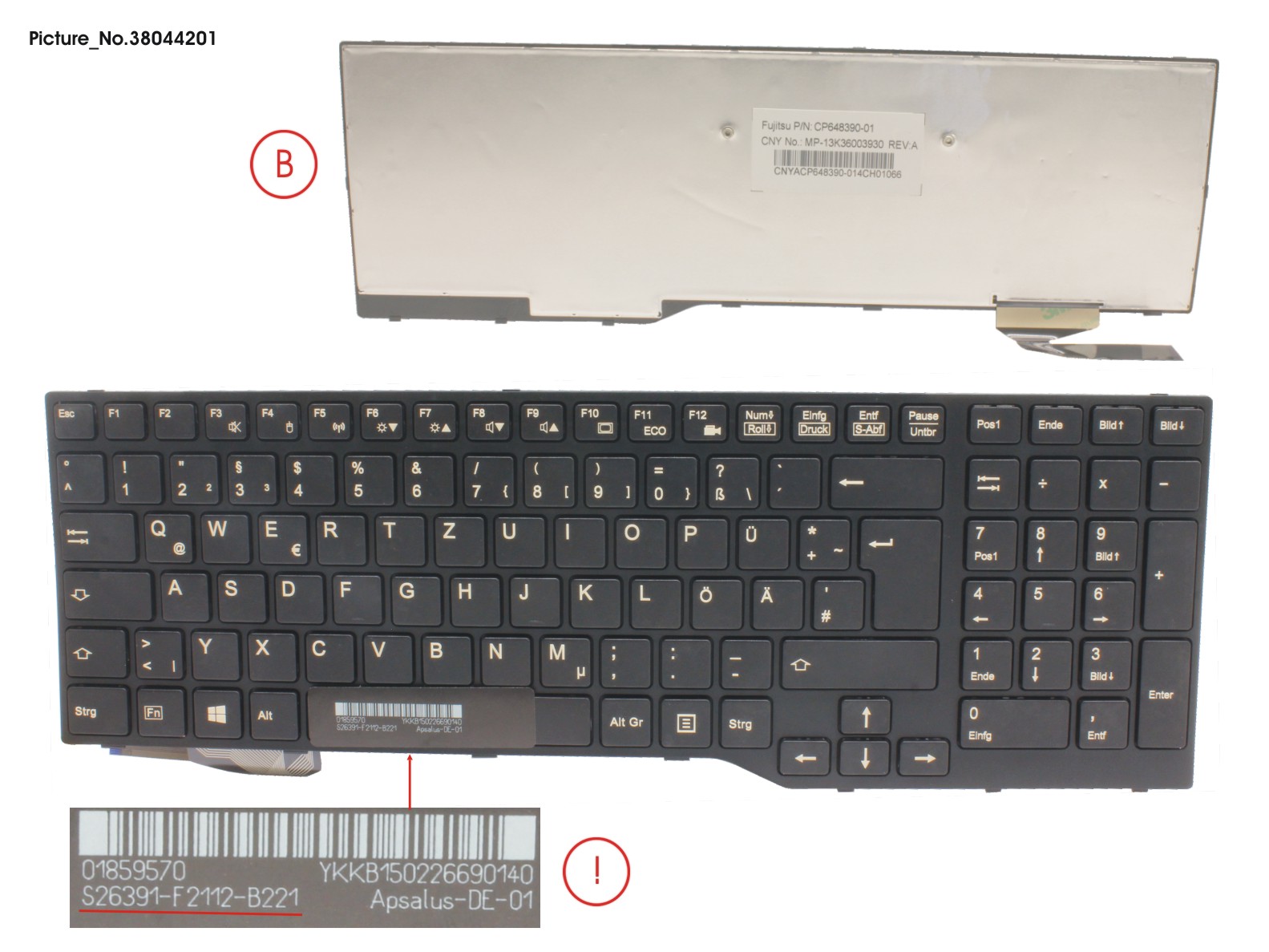 FUJITSU KEYBOARD GERMAN (BLACK)