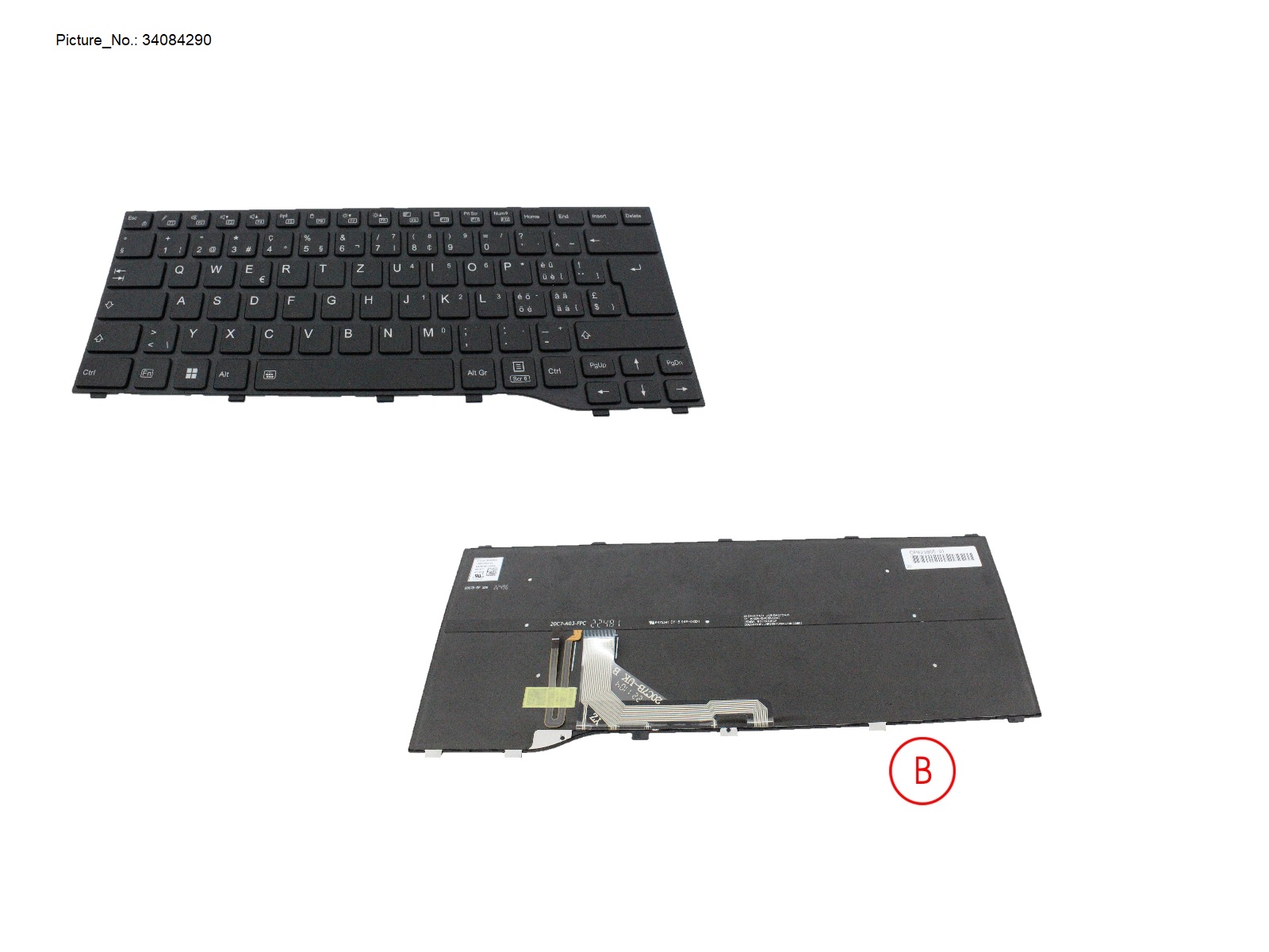 KEYBOARD BLACK W/ BL SWISS WIN11