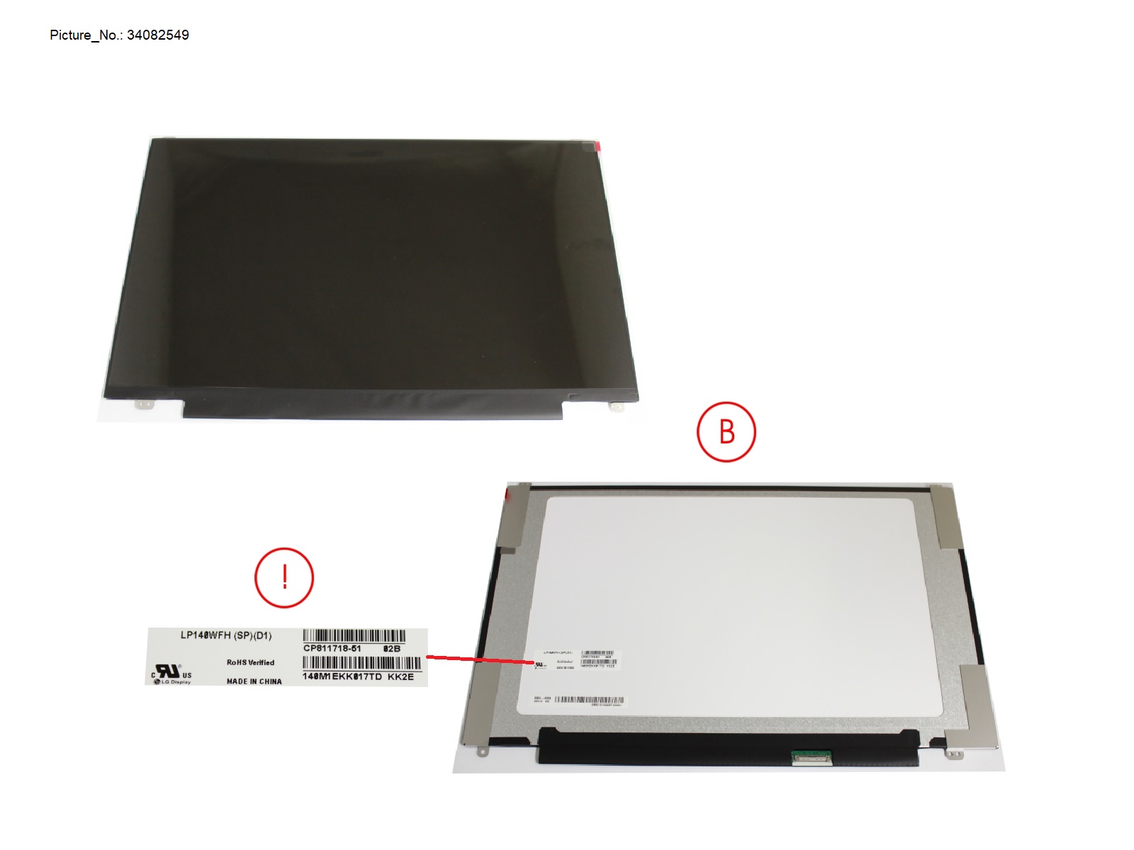 LCD ASSY 14 FHD W/ PLATE