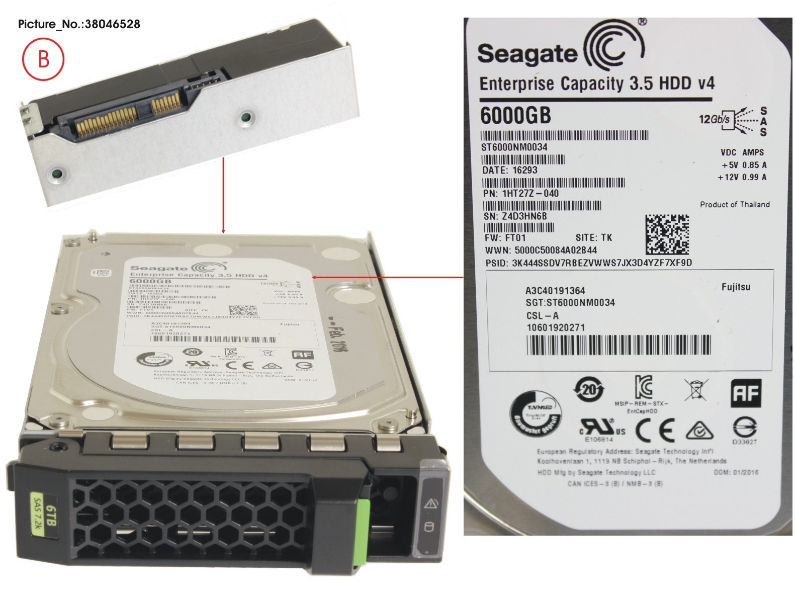 FUJITSU HD SAS 12G 6TB 7.2K 512E HOT PL