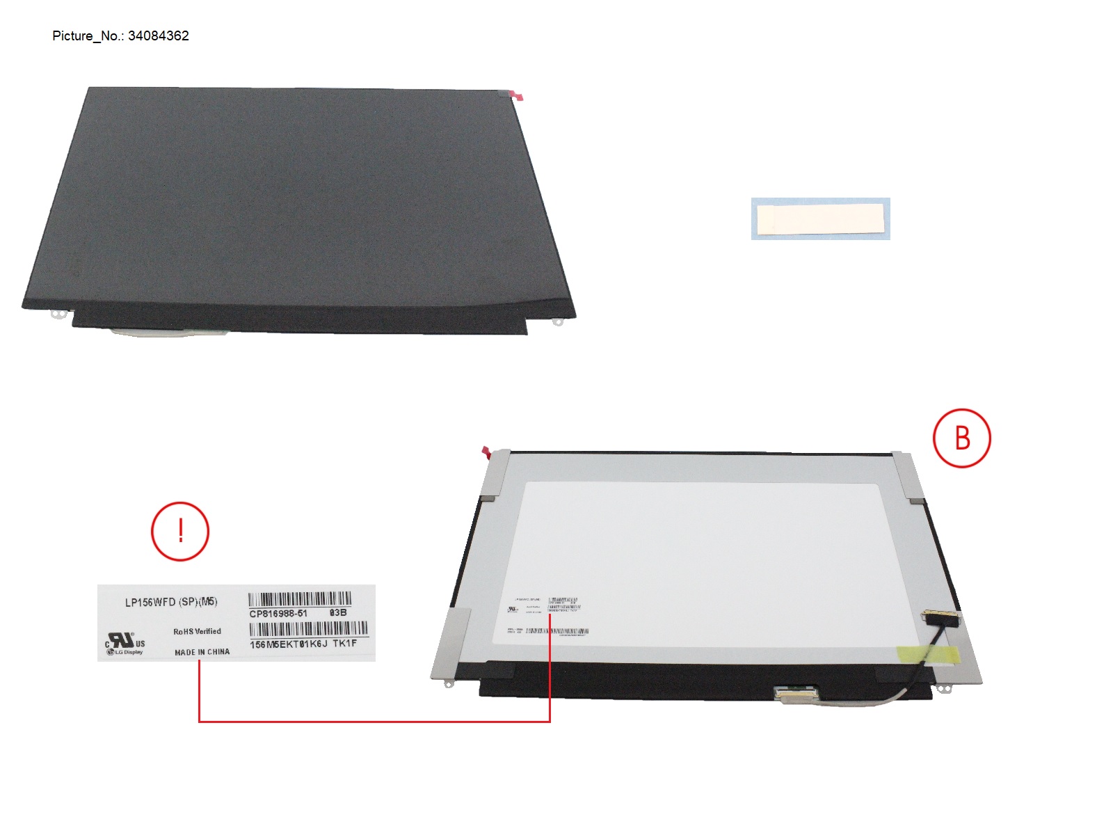 LCD ASSY 15 FHD TOUCH W/ PLATE