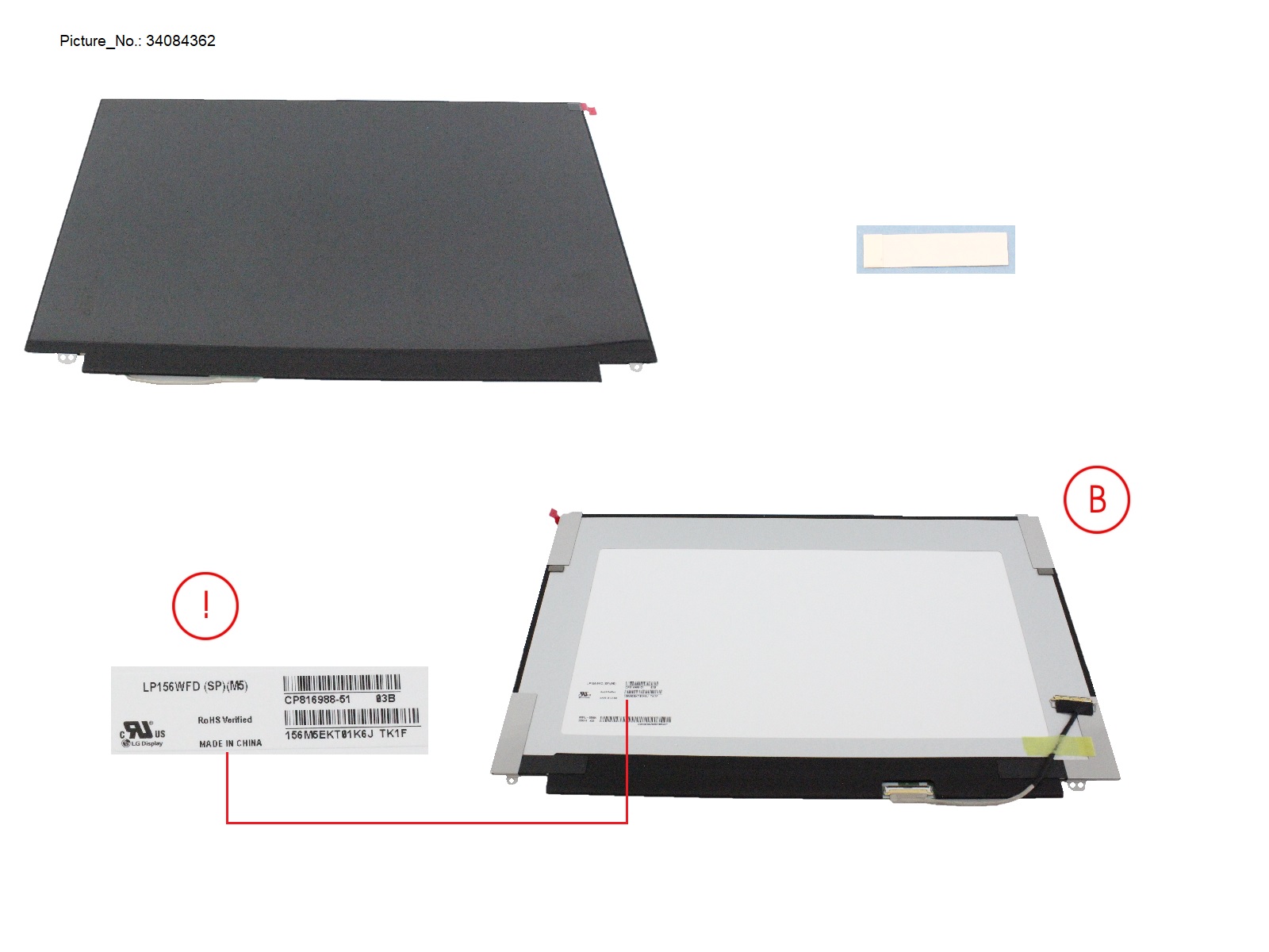 LCD ASSY 15 FHD TOUCH W/ PLATE