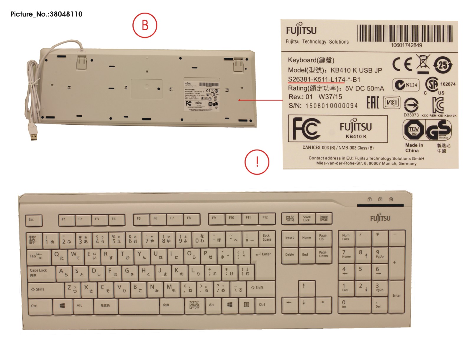 KB410 K USB GREY JP