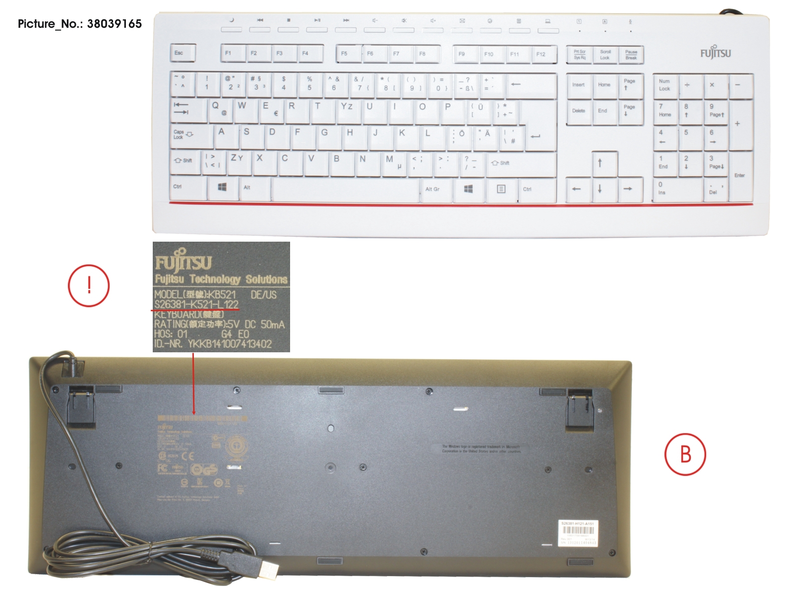 KEYBOARD KB521 DE/US