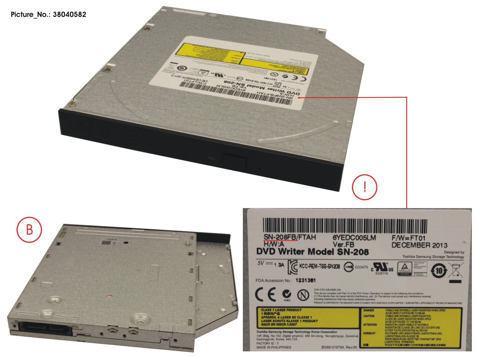 FUJITSU SATA DVD SM SL- refurbished