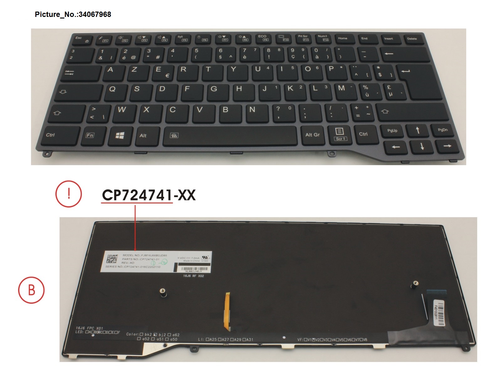 FUJITSU KEYBOARD BLACK W/ BL BELGIUM FUJITSU KEYBOARD BLACK W/ BL BELGIUM