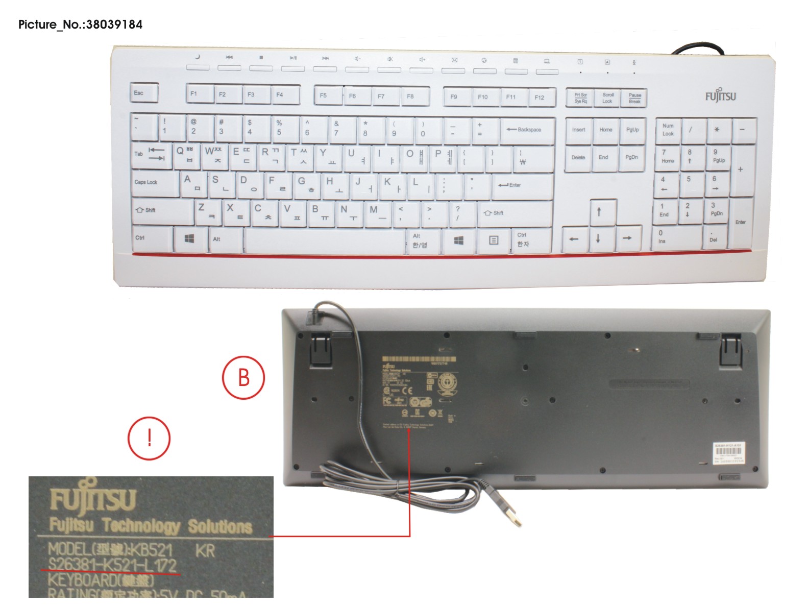 KEYBOARD KB521 KR