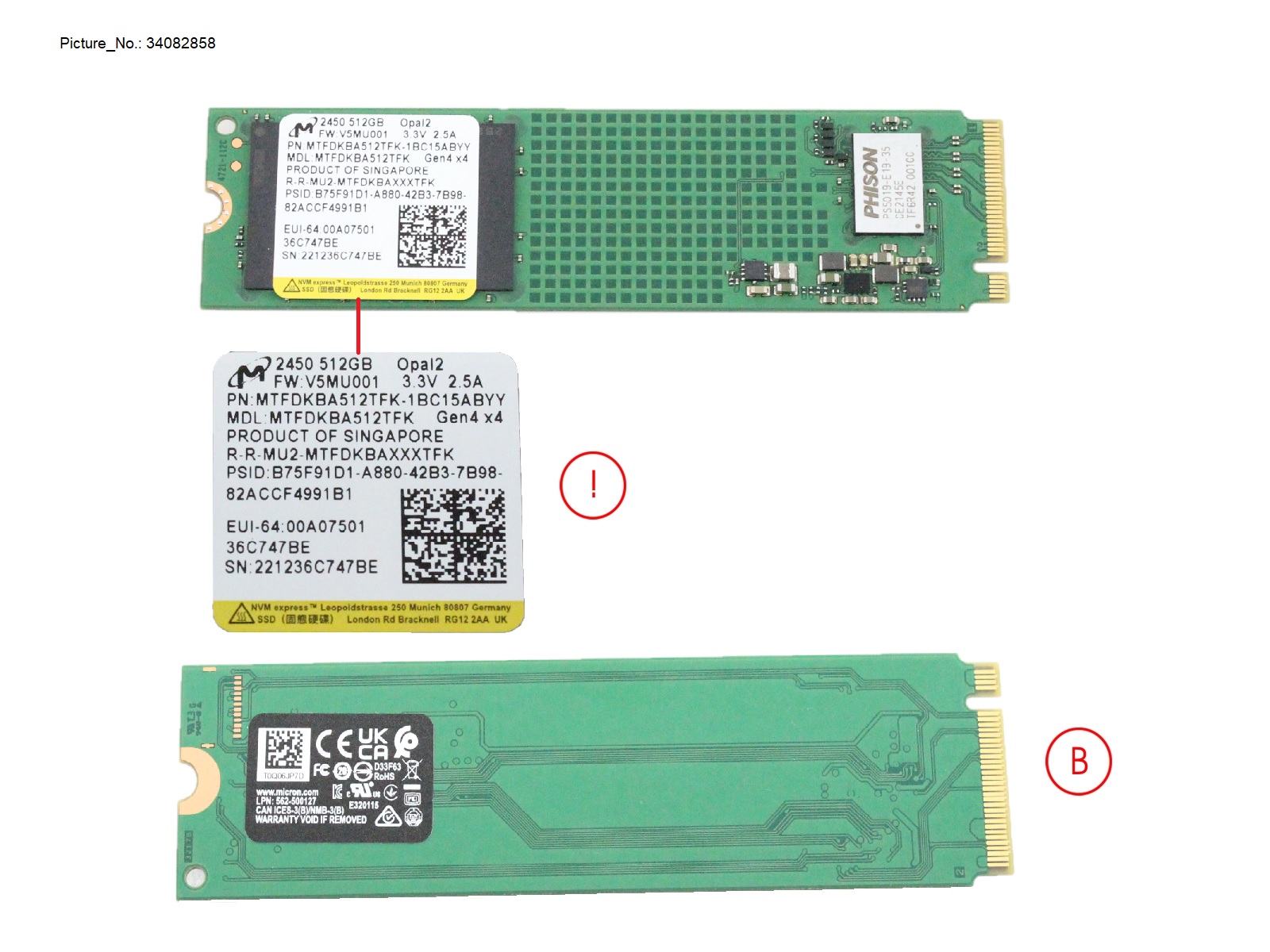 SSD PCIE M.2 2280 512GB 2450 (SED)