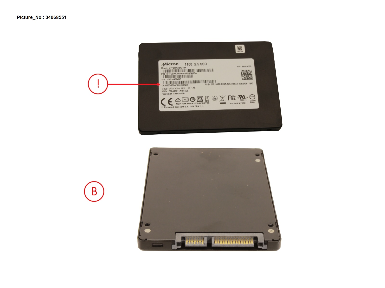 SSD S3 512GB 2.5 SATA/MOI(FDE) (7MM)