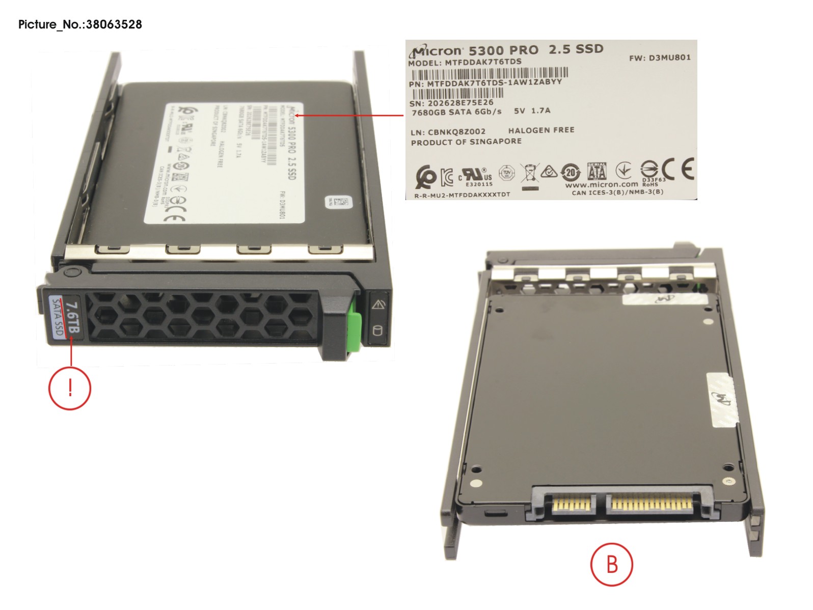 SSD SATA 6G RI 7.68TB IN SFF SLIM