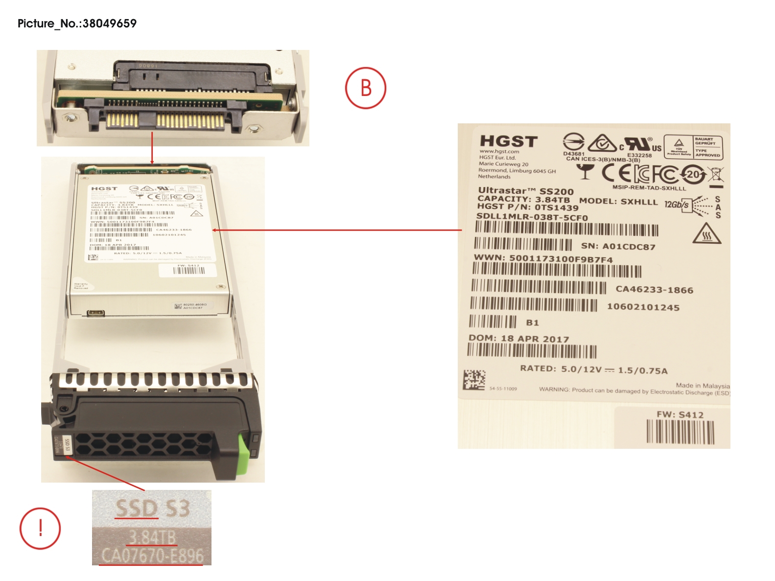 DXS3 MLC SSD SAS 3.84TB 12G 2.5 X1