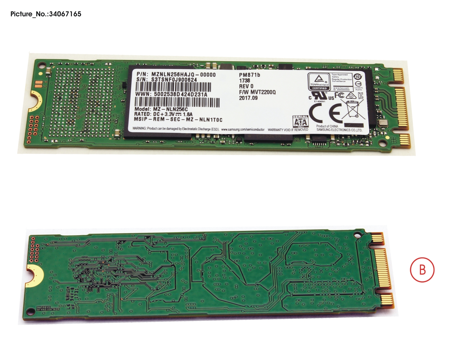 SSD S3 M.2 2280 UGS PM871B 256GB SSD S3 M.2 2280 UGS PM871B 256GB