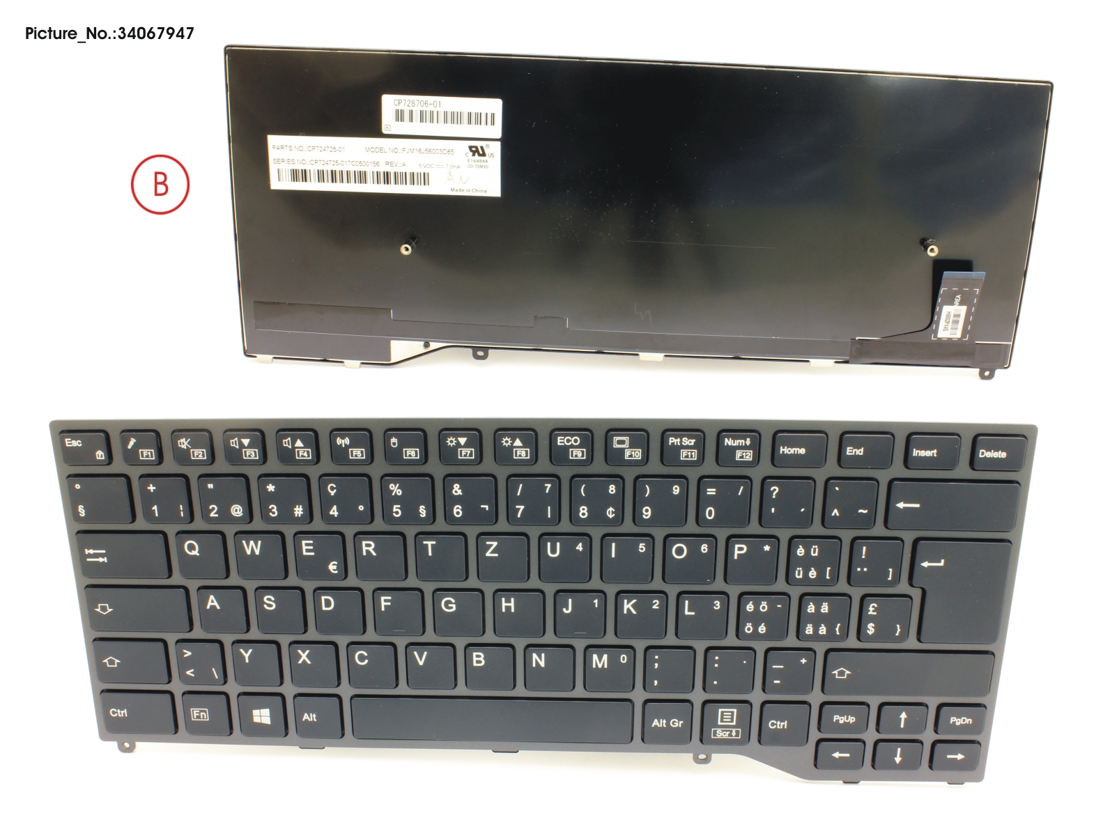 KEYBOARD BLACK W/O TS SWISS