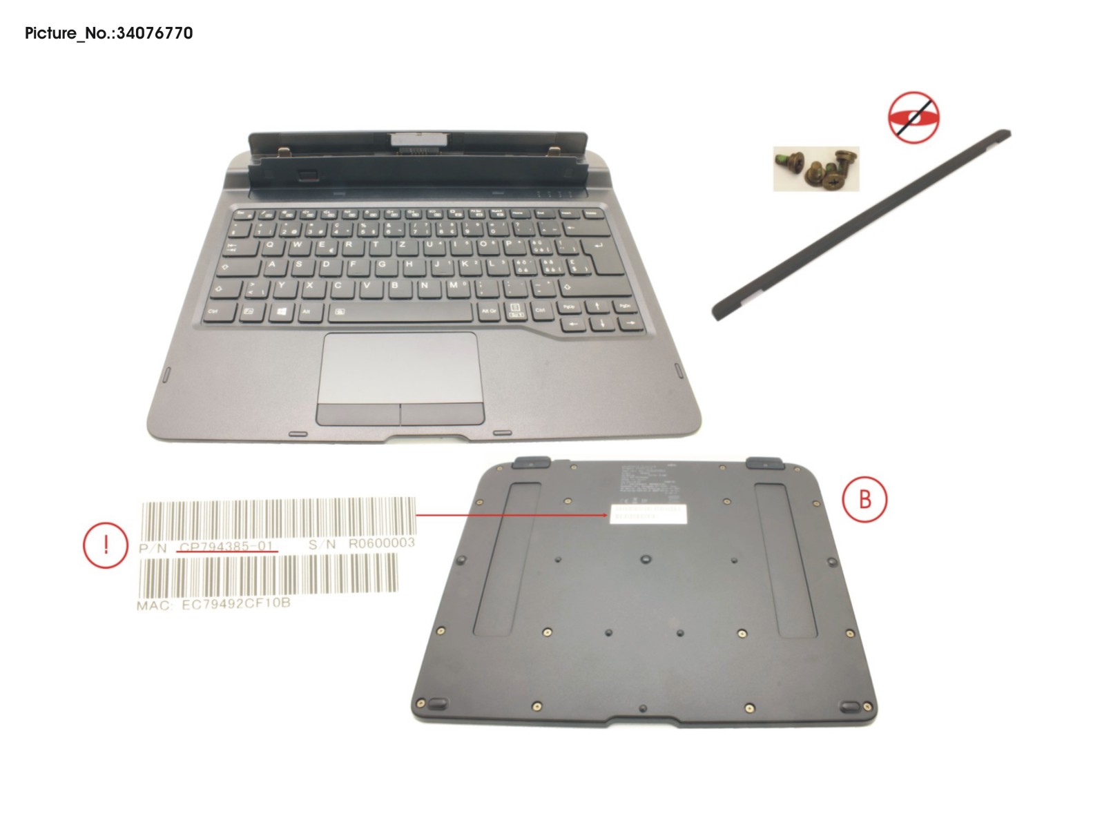 KEYBOARD DOCKING SWISS W/ BL