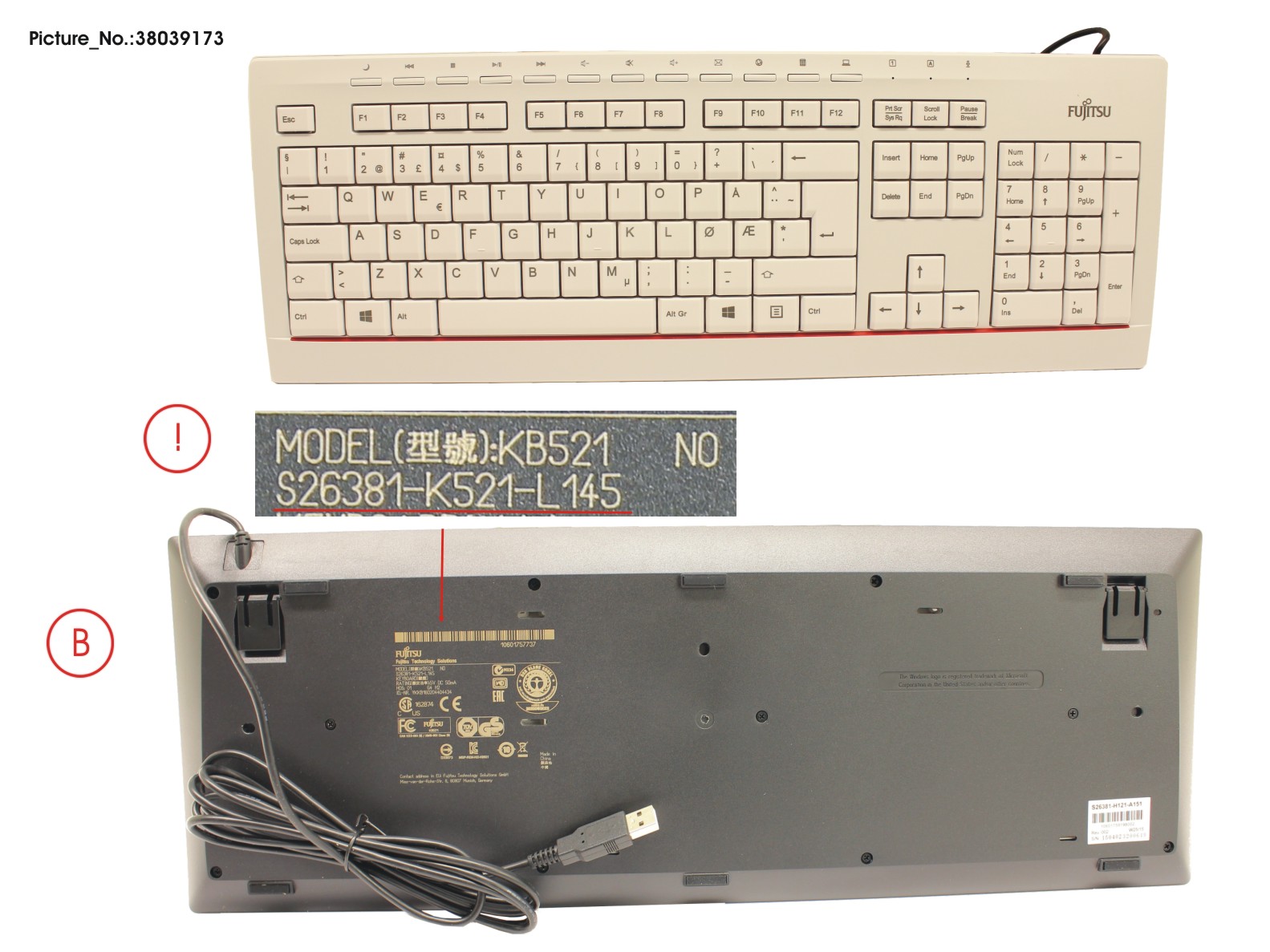KEYBOARD KB521 NO