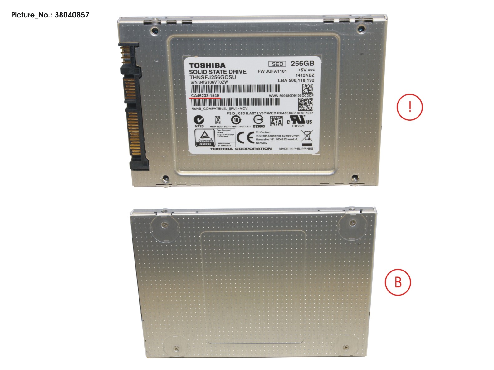 SSD S3 256GB 2.5 SATA/TOS(FDE) (7MM)