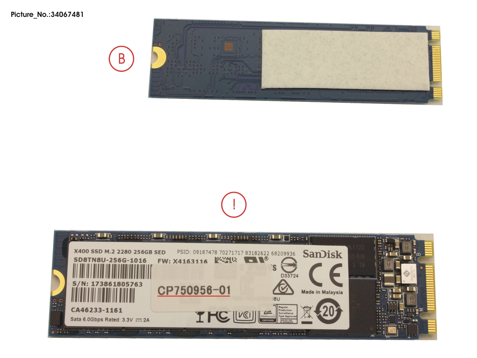 SSD S3 M.2 2280 256GB (FDE) W/RUBBER