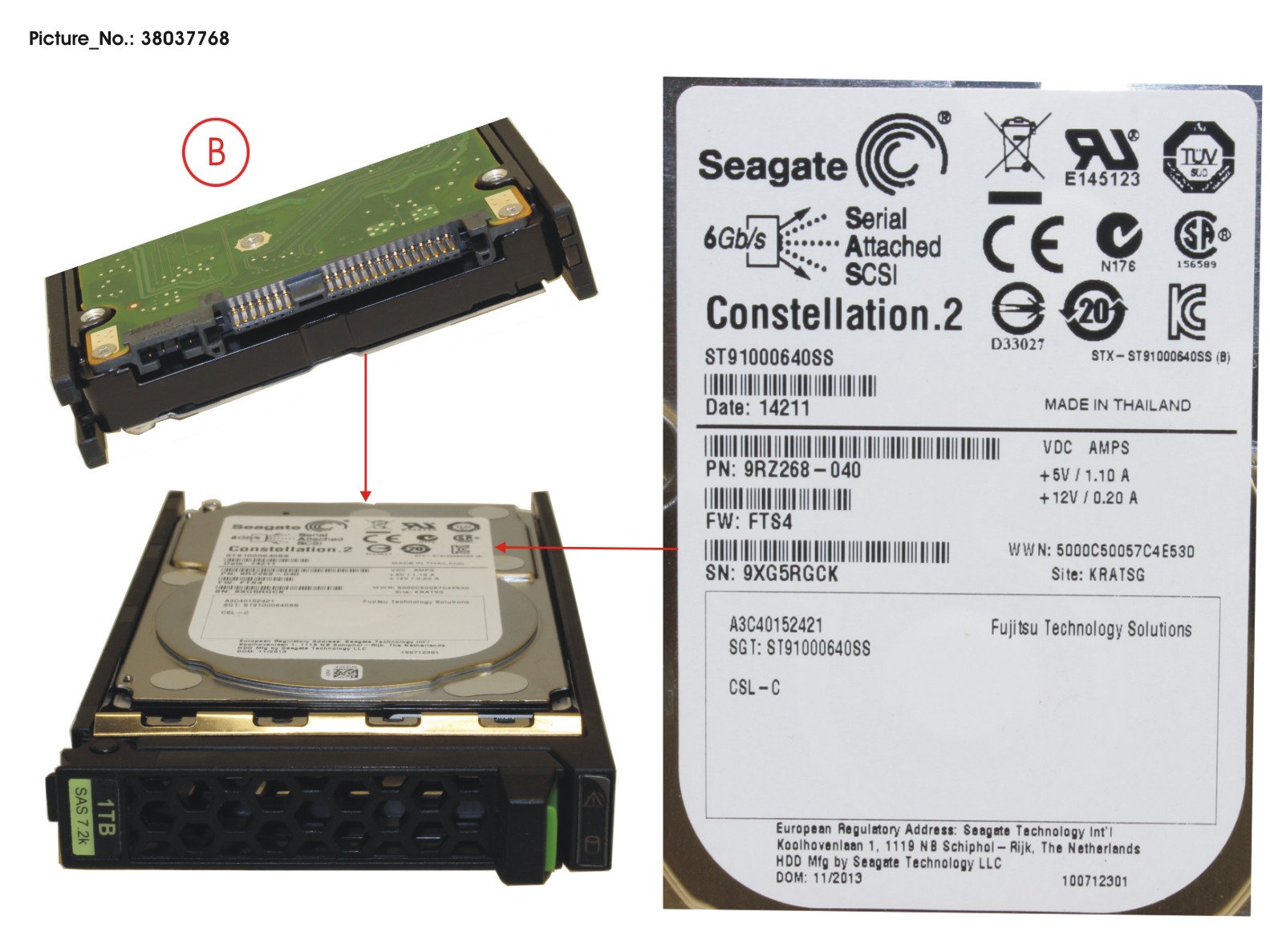 HD SAS 6G 1TB 7.2K HOT PL 2.5 BC