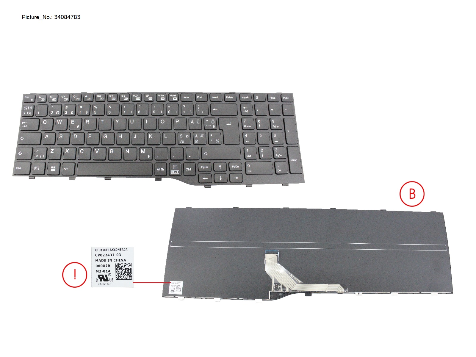 KEYBOARD BLACK NORDIC WIN11 (NEW_FN)