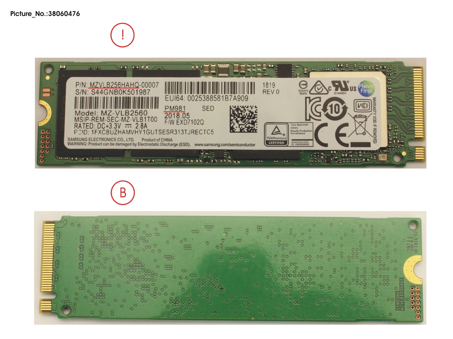SSD PCIE M.2 2280 256GB PM981 (OPAL) SSD PCIE M.2 2280 256GB PM981 (OPAL)