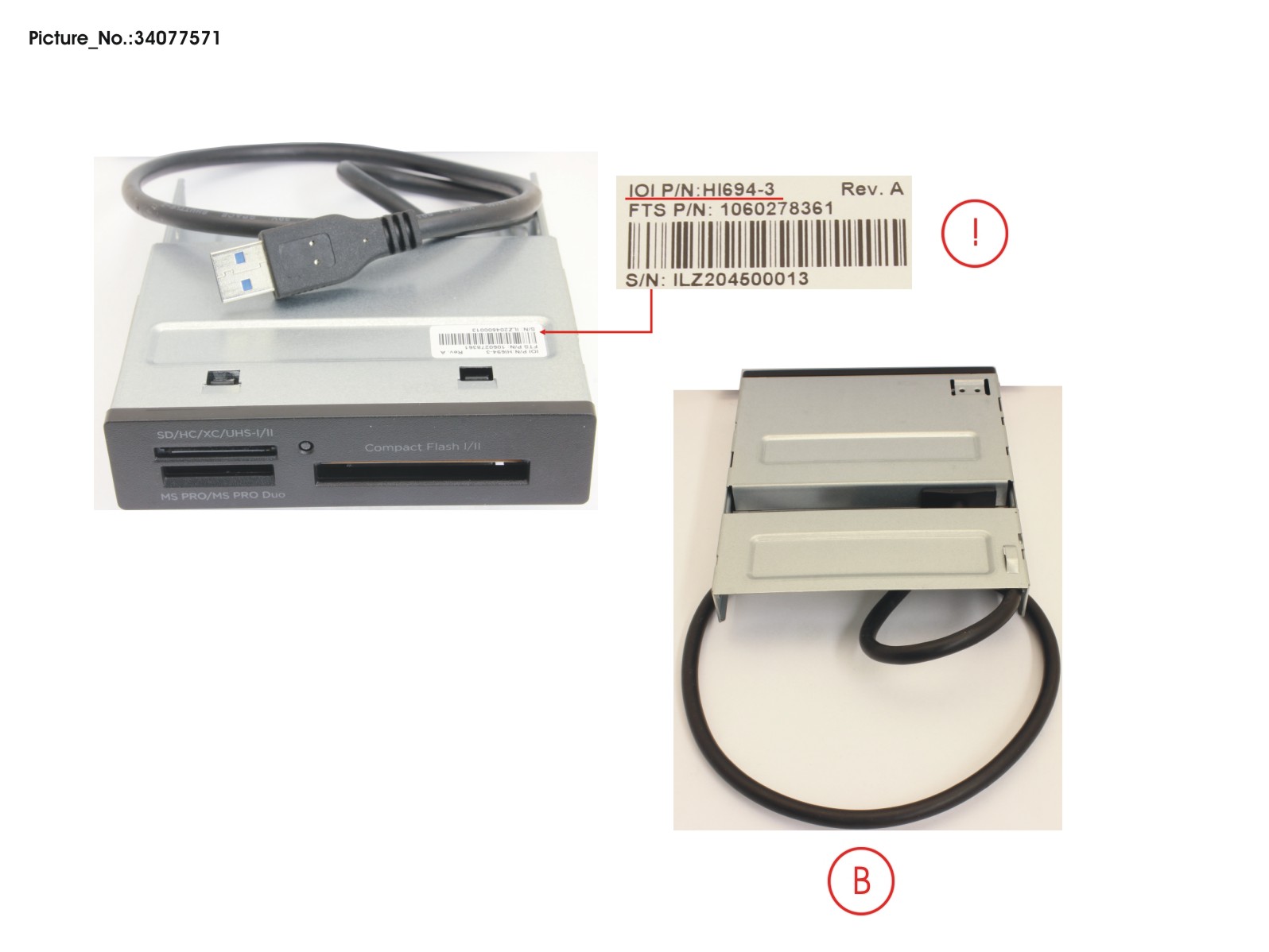 FUJITSU MULTICARD READER 16IN1 USB 3.0 3.5 