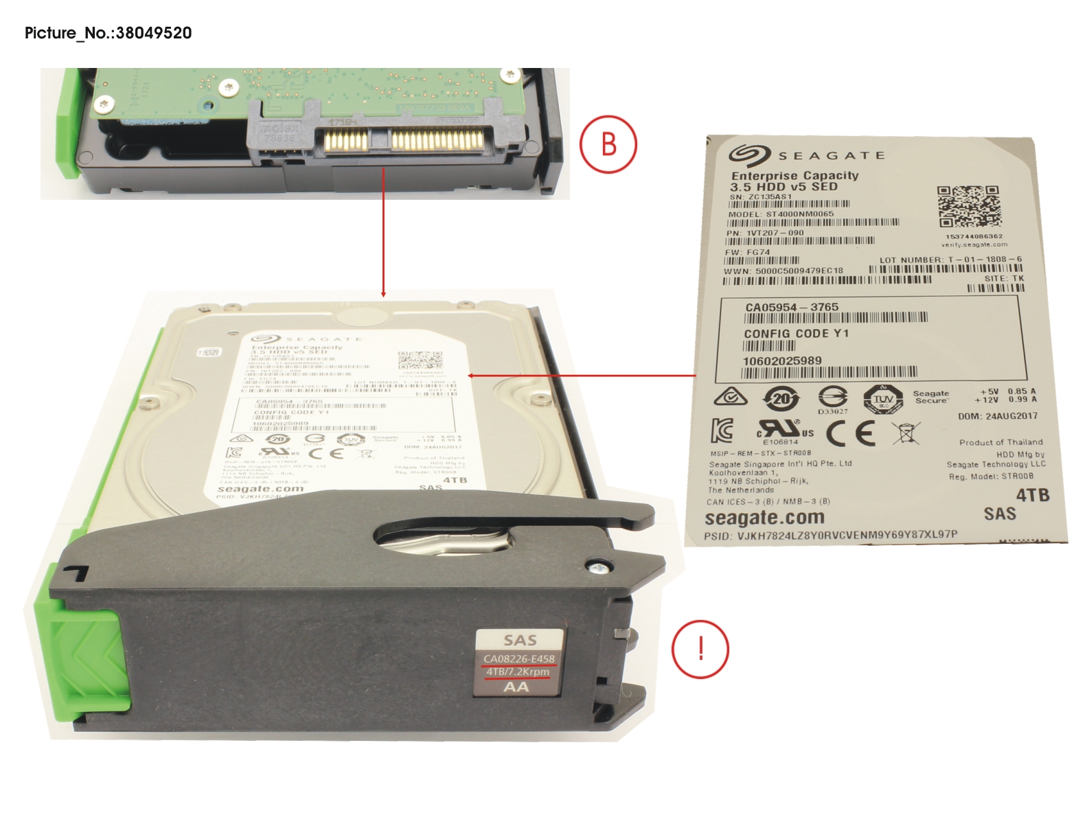 DX S4 HDDE SED DRIVE 3.5 4TB 7.2K