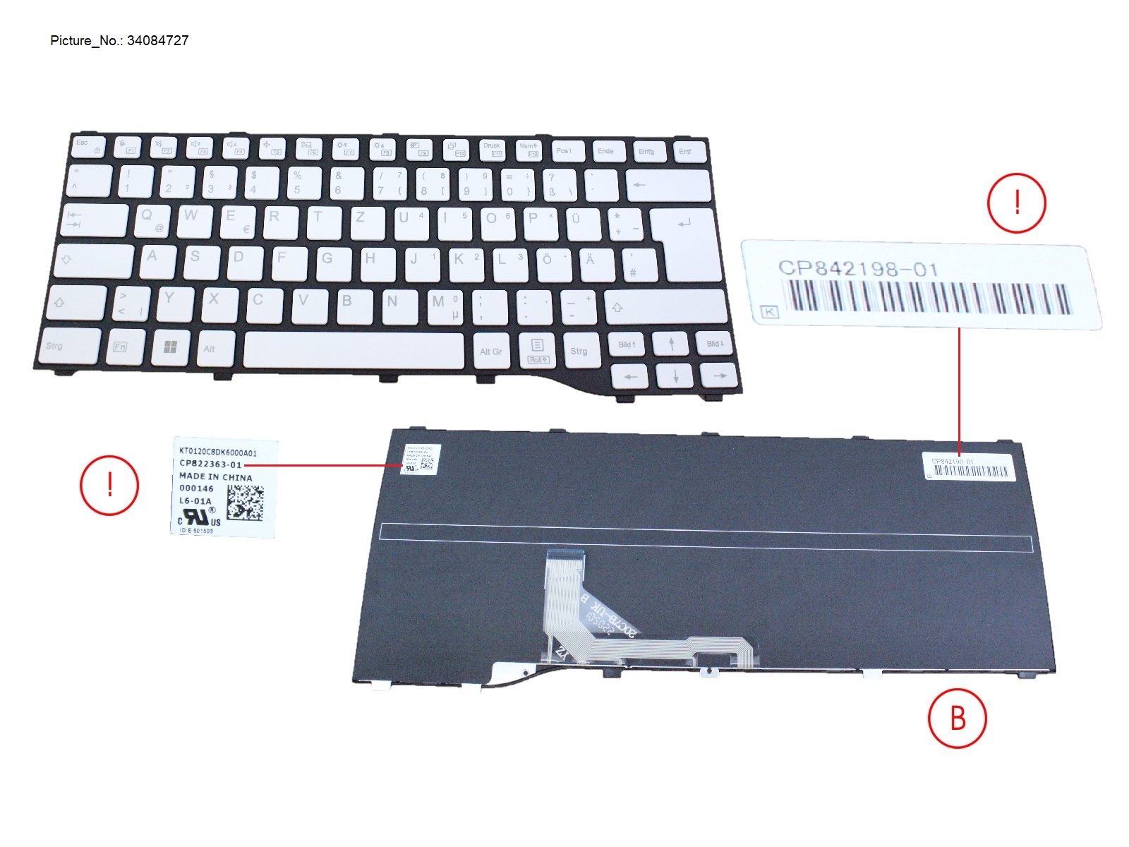 KEYBOARD WHITE GERMAN WIN11 (NEW_FN)