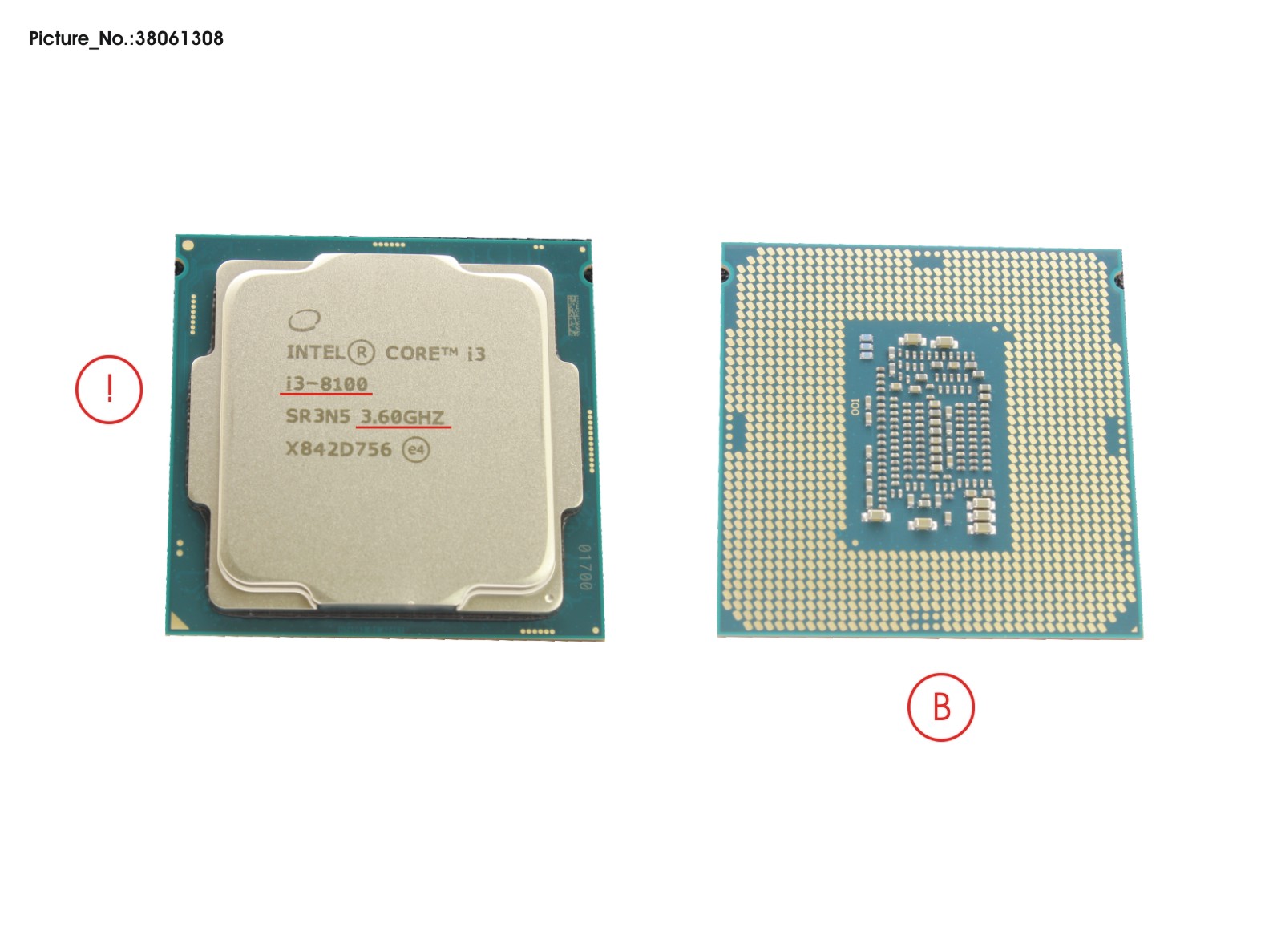 CPU CORE I3-8100 3.6GHZ 65W