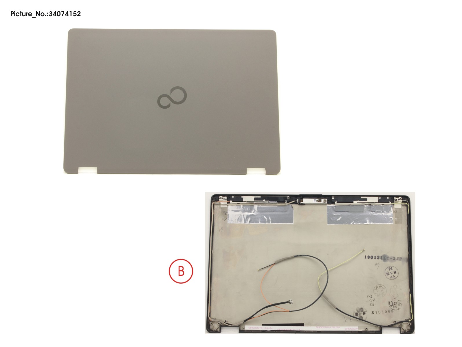 LCD BACK COVER ASSY (HD) W/O CAM W/ MIC