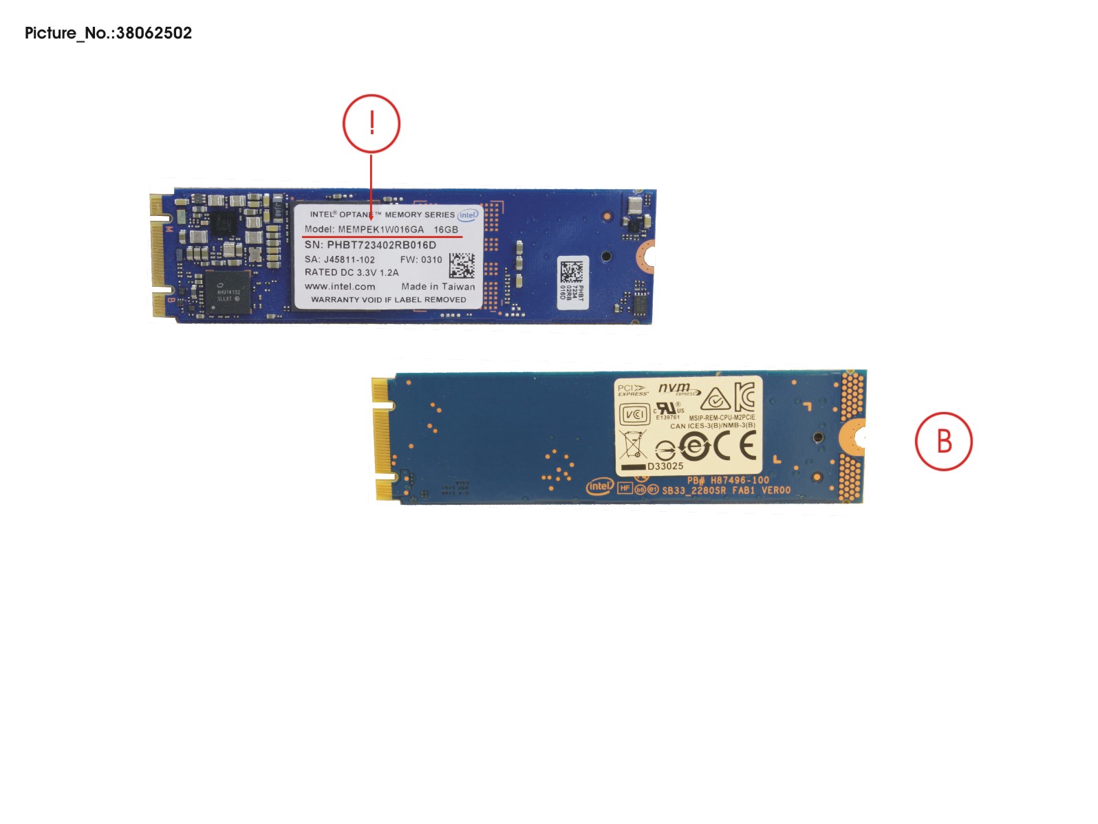 SSD PCIE M.2 2280 16GB